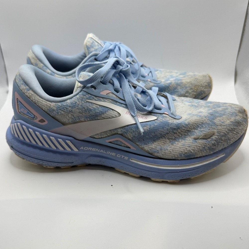 Brooks Adrenaline GTS 23 Womens Running Shoes Light Blue White Size 8